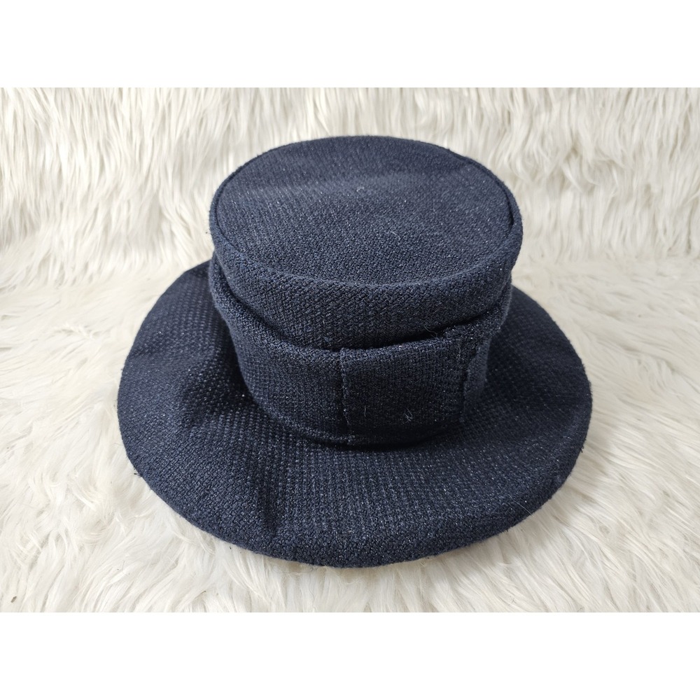 Women's Church blue Derby Large Brim Hat Suzanne Couture Millinery NY (Small)